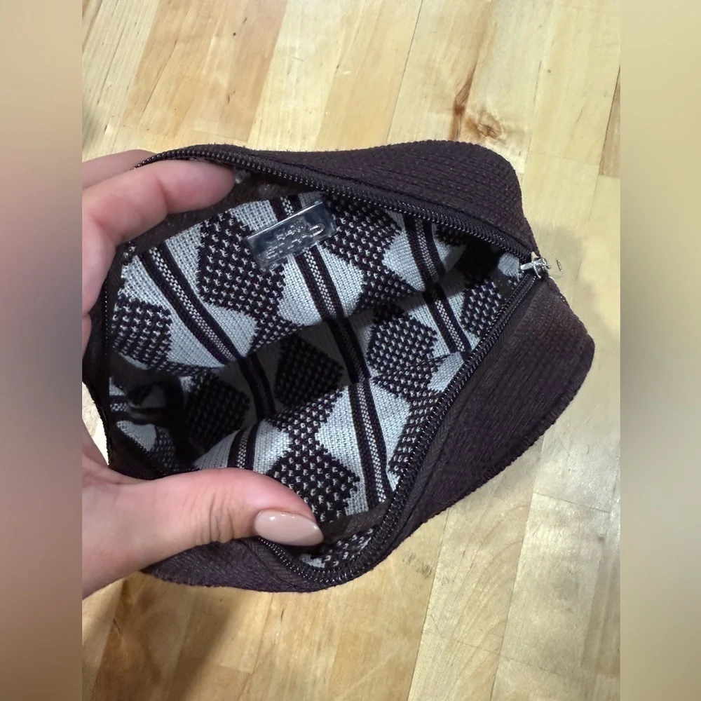 Etihad Brown Cosmetic Travel Bag Hobo Style